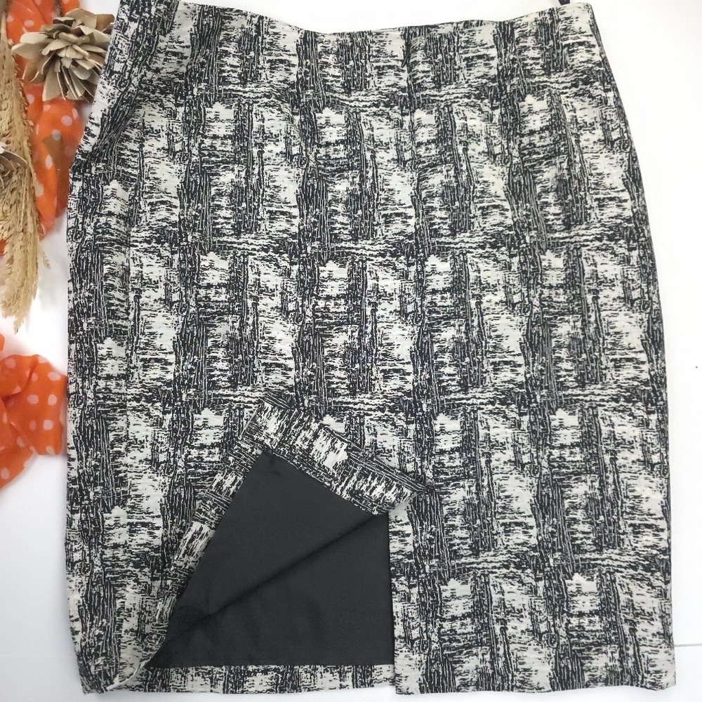 Kasper Black and White Patterned Skirt Sz 16 - Picture 6 of 8
